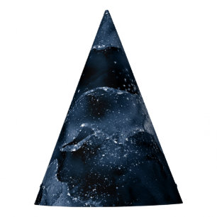 Chapeaux De Fêtes Moody Agate Marine Denim Steel Blue Faux Parties