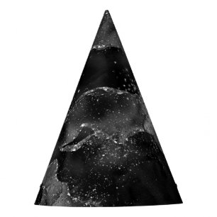 Chapeaux De Fêtes Moody Agate Onyx Black Silver Vampy Goth Parties