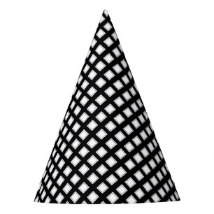 Chapeaux De Fêtes Motif Checkered noir et blanc