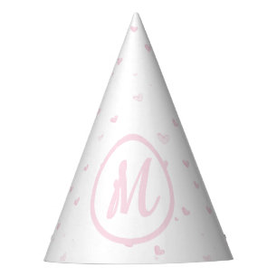 Chapeaux De Fêtes Motif Coeur rose Fille Romantique Monogramme