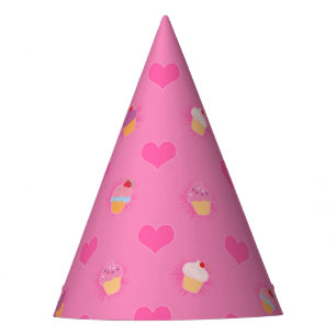 Chapeaux De Fêtes Motif Cupcake rose