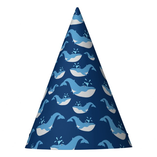 Chapeaux De Fêtes Motif de baleines de l'océan bleu profond (Devant)