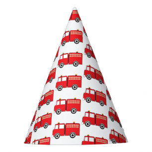 Chapeaux De Fêtes Motif de camion-feu rouge