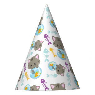 Chapeaux De Fêtes Motif De Chats, Chats Mignons, Chatons, Poisson