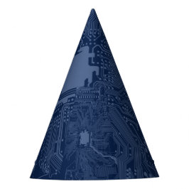Chapeaux De Fêtes Motif de circuit Geek bleu