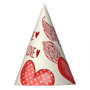 Chapeaux De Fêtes Motif de coeur pour la Saint-Valentin