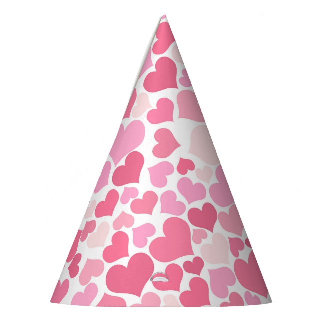 Chapeaux De Fêtes Motif de Coeurs roses - Casquette de fête (Gauche)