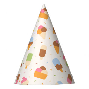 Chapeaux De Fêtes Motif de crème glacée, cône de crème glacée, Popsi