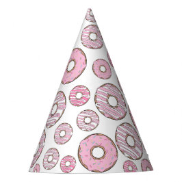 Chapeaux De Fêtes Motif De Donuts, Donuts Roses, Saupoudrages