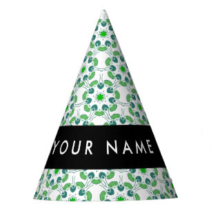 Chapeaux De Fêtes Motif de feuille, feuilles vertes, votre nom