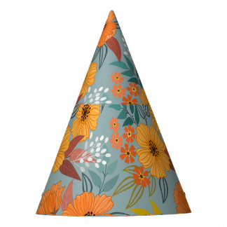 Chapeaux De Fêtes Motif de fleurs à main colorée
