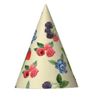 Chapeaux De Fêtes Motif de framboise d'aquarelle