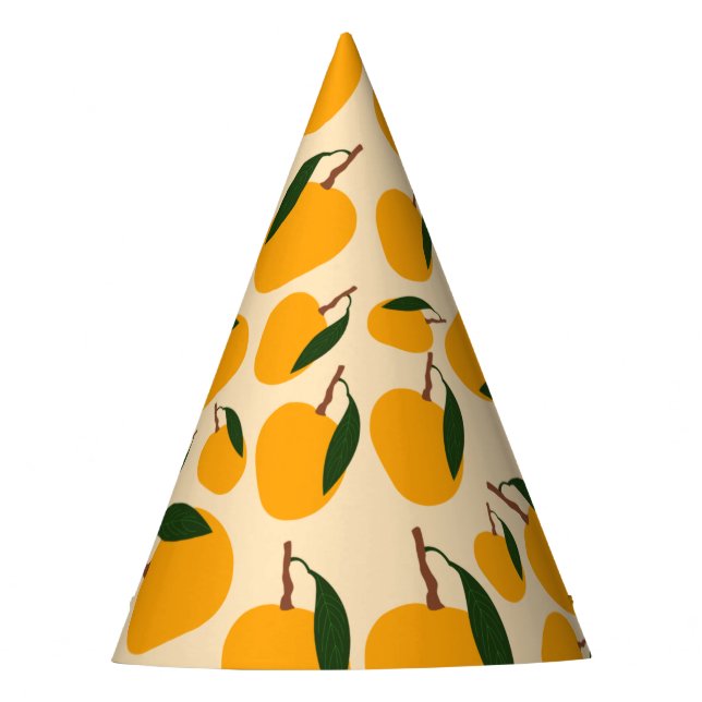 Chapeaux De Fêtes Motif de fruits d'été Mango (Devant)