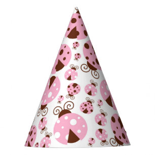 Chapeaux De Fêtes Motif De Ladybugs, Mignons Ladybugs, Pink Ladybugs