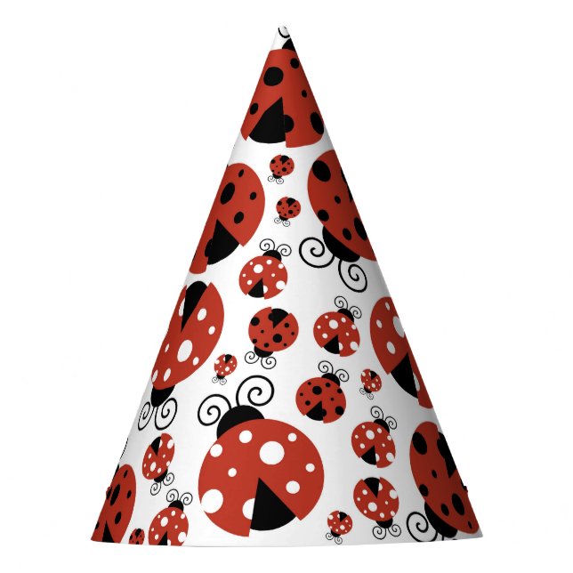Chapeaux De Fêtes Motif De Ladybugs, Mignons Ladybugs, Red Ladybugs (Devant)