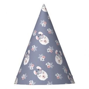 Chapeaux De Fêtes Motif de lamas et de fleurs