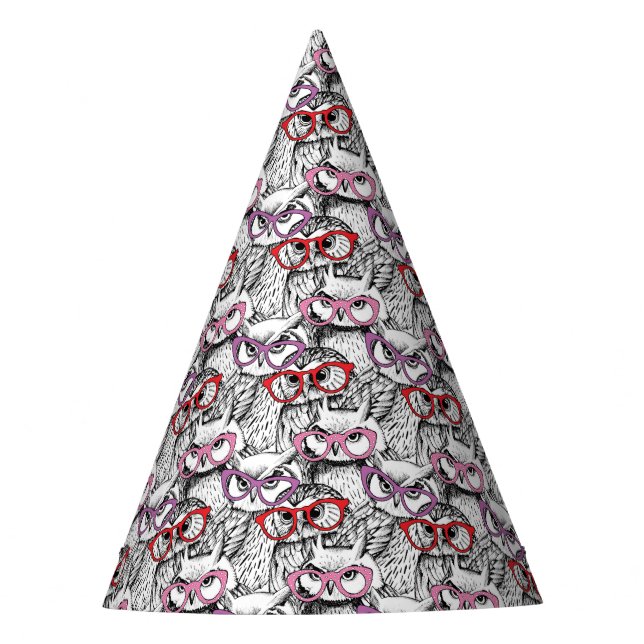 Chapeaux De Fêtes Motif de lunettes de hibou (Devant)