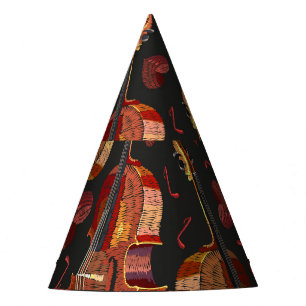 Chapeaux De Fêtes Motif de musique violon Red Heart