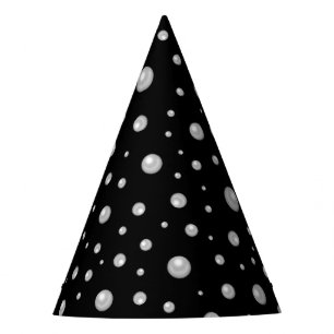 Chapeaux De Fêtes Motif de perle sur fond noir