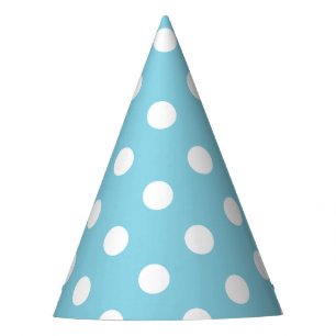 Chapeaux De Fêtes Motif de point bleu et blanc de polka