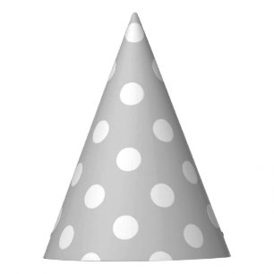 Chapeaux De Fêtes Motif de point gris de polka