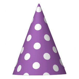 Chapeaux De Fêtes Motif de point pourpre et blanc de polka