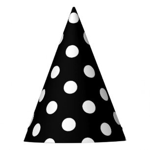 Chapeaux De Fêtes Motif de pois noir et blanc