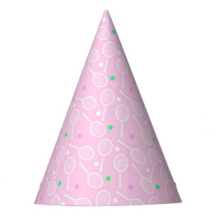 Chapeaux De Fêtes Motif de raquette de tennis Pastel Pink