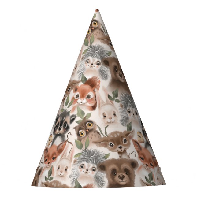 Chapeaux De Fêtes Motif des animaux de bois (Devant)