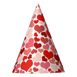Chapeaux De Fêtes Motif Des Coeurs, Coeurs Rouges, Amour
