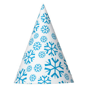 Chapeaux De Fêtes Motif des flocons bleus