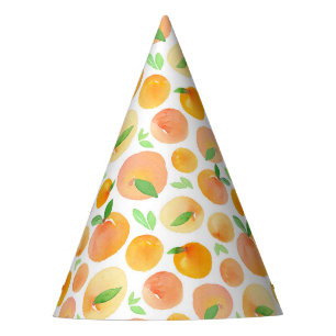Chapeaux De Fêtes Motif des pêches de l'aquarelle de printemps