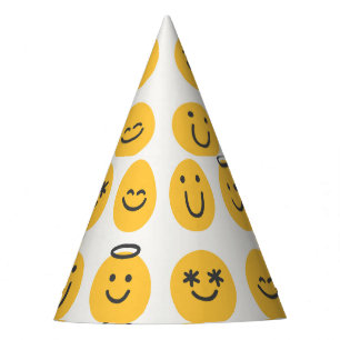 Chapeaux De Fêtes Motif Emoji Joyeux tiré à la main