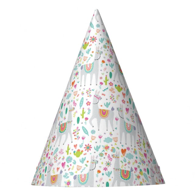 Chapeaux De Fêtes Motif en pastel mignon de lama (Devant)