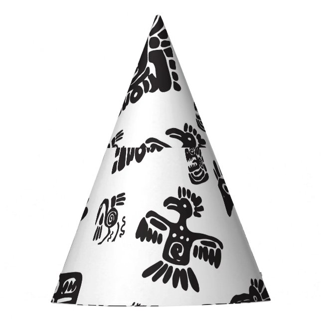 Chapeaux De Fêtes Motif ethnique noir maya (Devant)