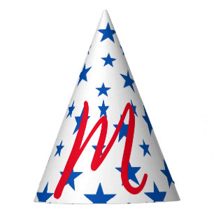 Chapeaux De Fêtes Motif Étoile Personnalisable Bleu Et Blanc