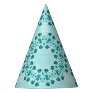 Chapeaux De Fêtes Motif floral, bleu sarcelle