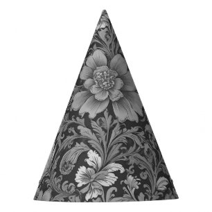 Chapeaux De Fêtes Motif floral monochrome vintage