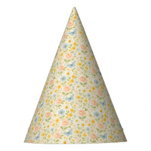 Chapeaux De Fêtes Motif floral vintage coloré avec papillons