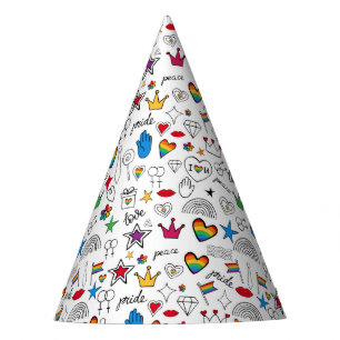 Chapeaux De Fêtes Motif Gay pride Doodle