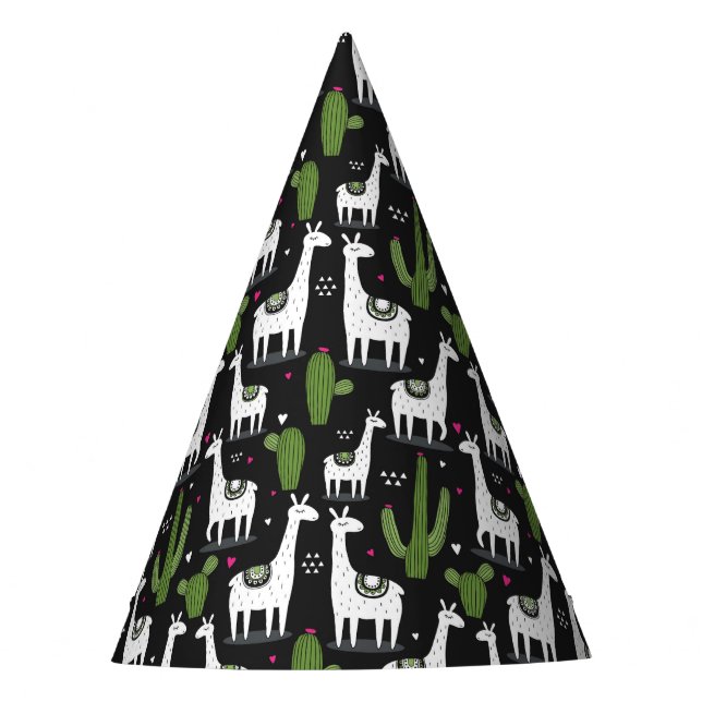 Chapeaux De Fêtes Motif heureux de lama (Devant)