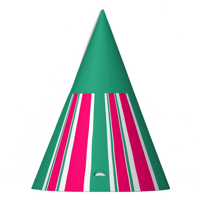 Chapeaux De Fêtes Motif horizontal rayé rouge-vert (Gauche)