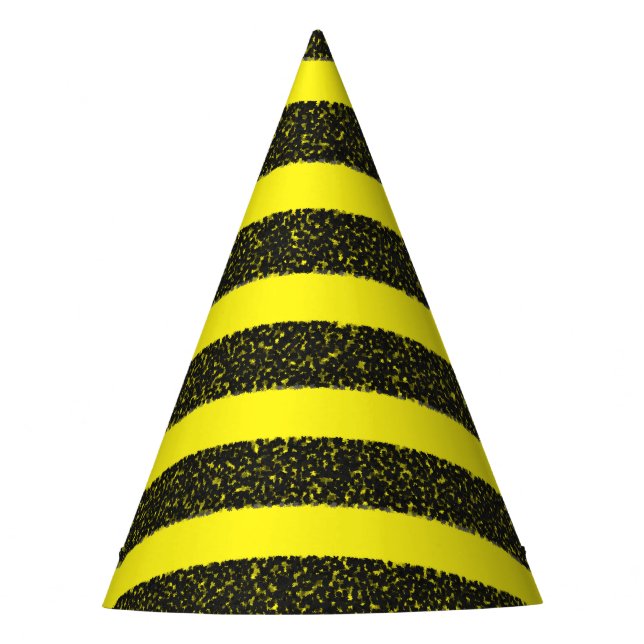 Chapeaux De Fêtes Motif noir, jaune comme une abeille (Devant)