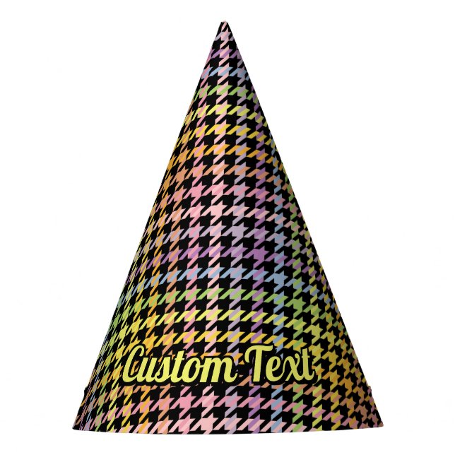 Chapeaux De Fêtes Motif Rainbow Houndstooth (Devant)