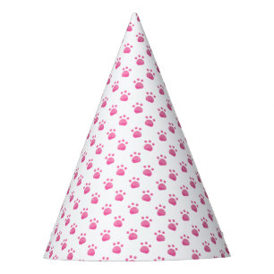 Chapeaux De Fêtes Motif rose d'empreintes de pattes