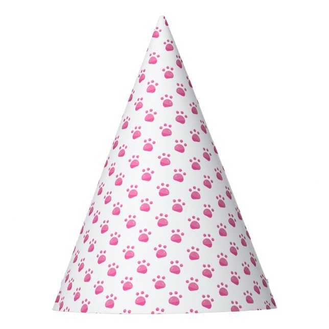 Chapeaux De Fêtes Motif rose d'empreintes de pattes (Devant)