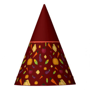 Chapeaux De Fêtes Motif rouge d'action de graisse de récolte végétal