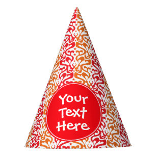 Chapeaux De Fêtes Motif rouge et orange personnalisé