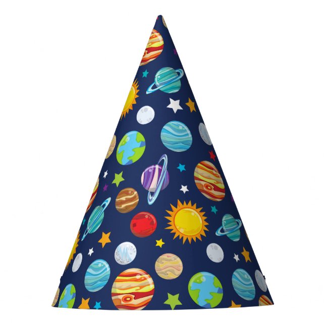 Chapeaux De Fêtes Motif spatial, Planètes, Étoiles, Cosmos, Galaxie (Devant)