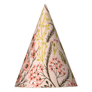 Chapeaux De Fêtes Motif Vintage Pastel Fleurs florales
